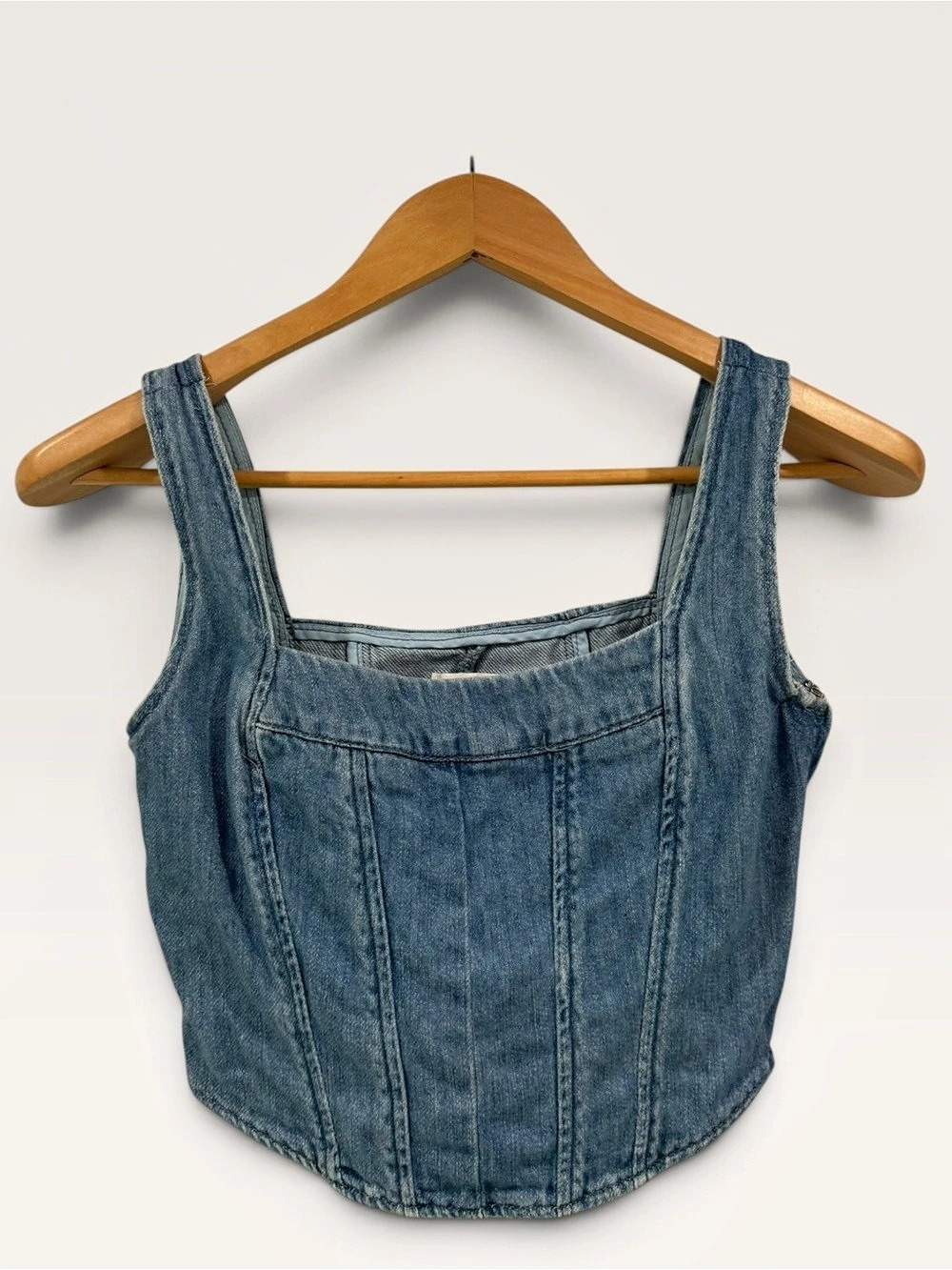Guess Neil Denim Bustier Top Blue